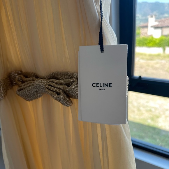 Celine Celine Paris Robe cocktail draper Gown with Embellished Bow - Picture 4 of 11